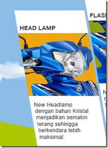 new feature on yamaha vega RR headlamp 