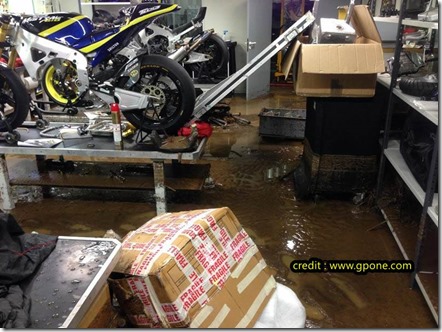 Tech 3 Yamaha workshop damaged by floods  8 