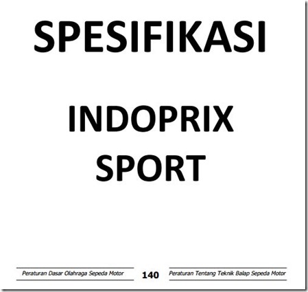 regulasi INDOPRIX Sport 150cc 1
