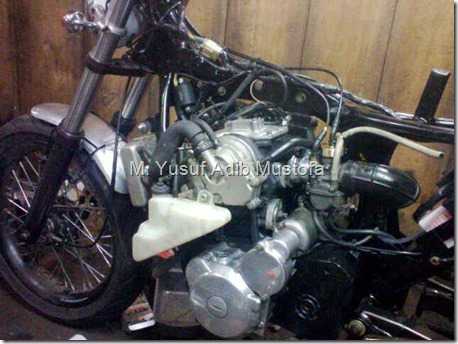 Honda CB modip 320 cc pakai head cylinder Yamaha Vixion 5