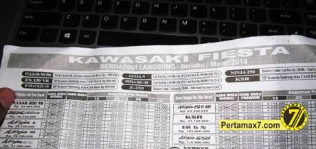 harga Kawasaki bajaj Pulsar 200ns Yogyarta berhadiah langsung tablet android atau cashback 1,5 juta