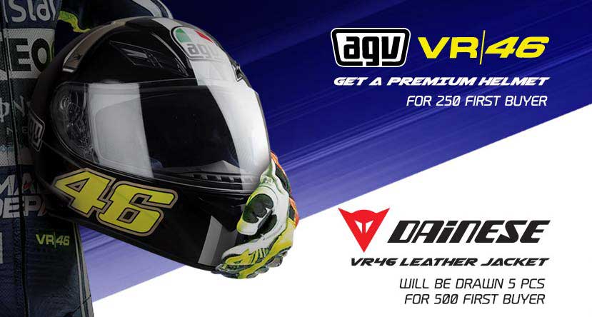 helm AGV Valentino rossi hadian Indent Online Yamaha YZF-R25 untuk 250 pembeli pertama