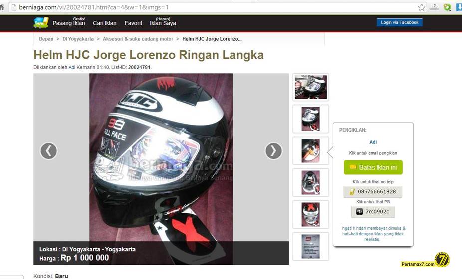 helm HJC lorenzo 99 hadiah yamaha R15 dijual Rp. 1 juta