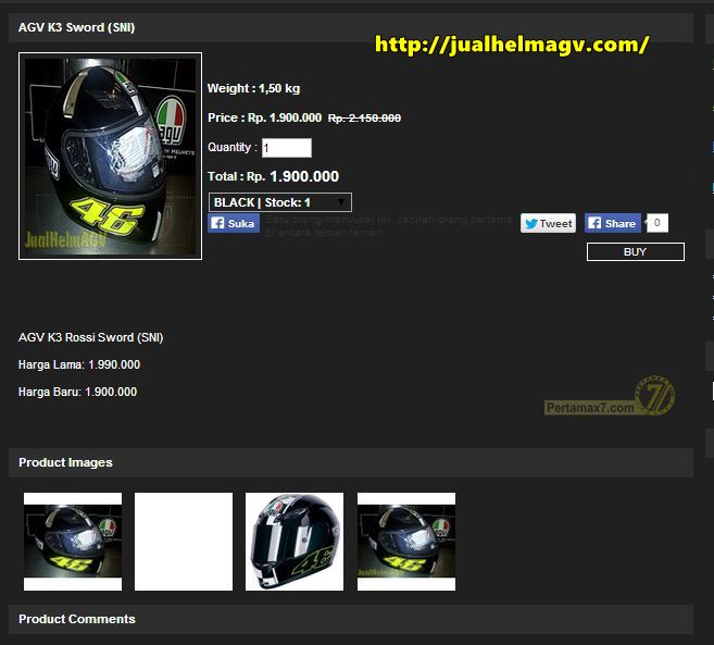 Harga Helm AGV K3 SWORD Valentino Rossi Indonesia