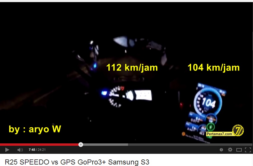 komparasi speedometer yamaha R25 VS GPS