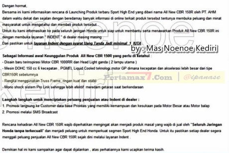 launching CBR150R lokal Indonesia va email
