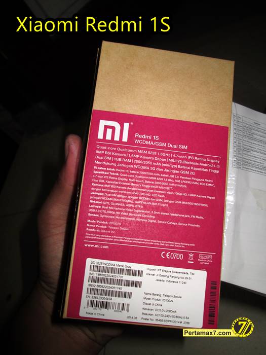 Unboxing Xiaomi Redmi 1S Lazada Pertamax7 8