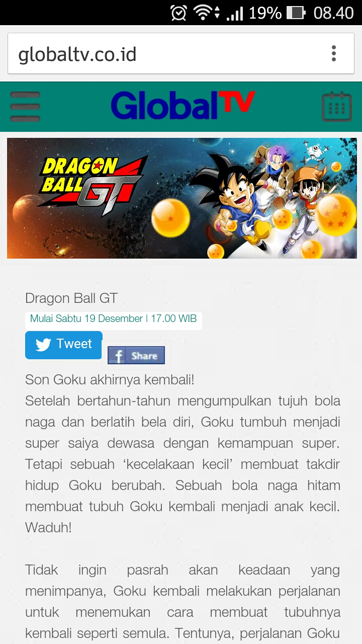 Dragon Ball Gt Mulai Tayang Di Global Tv Sabtu 19 Desember Pukul