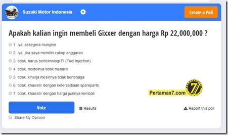 polling suzuki gixxer indonesia 1