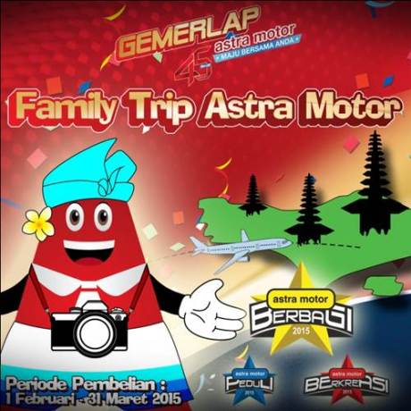 Astra Motor Family Trip memberikan kesempatan bagi konsumen Honda yang melakukan pembelian di jaringan dealer Astra Motor untuk berlibur ke Bali bersama keluarga.