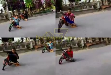 Aksi bocah Sulawesi Cornering pakai Ontel sampai Knee Down nampak Asyik Sekali !