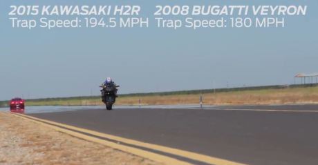topspeed kawasaki ninja H2R VS Bugatti veyron