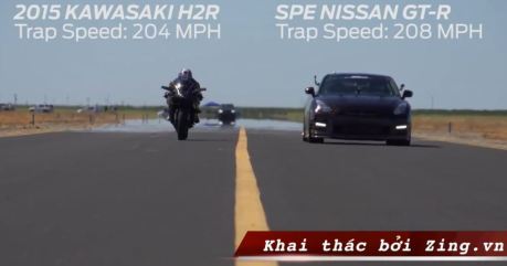topspeed kawasaki ninja H2R VS Nissan GT-R