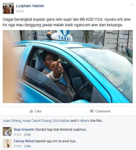 Arogansi Sopir Taxi Bluebird KDE 1124 Nendang Suzuki Ertiga saat debat kecelakaan