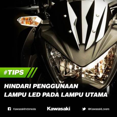 Kawasaki Indonesia himbai bikers hindari penggunaan LED sebagai lampu utama motor pertamax7.com