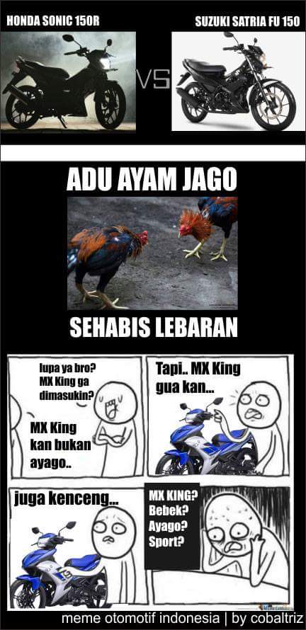 Meme Otomotif Adu Ayam Jago Setelah Lebaran, Suzuki Satria 
