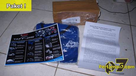 pertamax7.com dapat paket dari surabaya berisi brosur yamaha MT-25 a