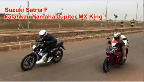 adu drag test suzuki satria F kalahkan Yamaha jupiter mx king 150  pertamax7.com  1