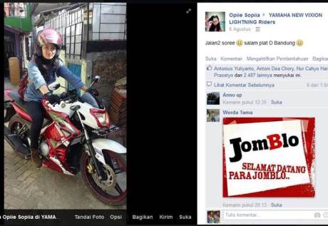 Cewek Bandung naik Yamaha New Vixion Ini banjir Like di Facebook [ heboh ]