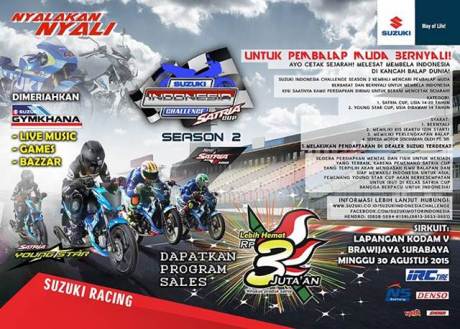 Diskon Suzuki Satria F Rp.3 Jutaan di ajang Suzuki Indonesia Challenge pertamax7.com